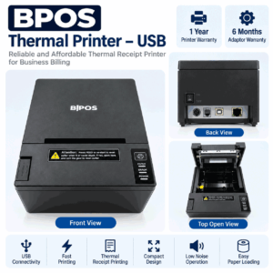 BPOS Thermal Printer, USB, POS Receipt Printer (80 mm) – USB - Image 1